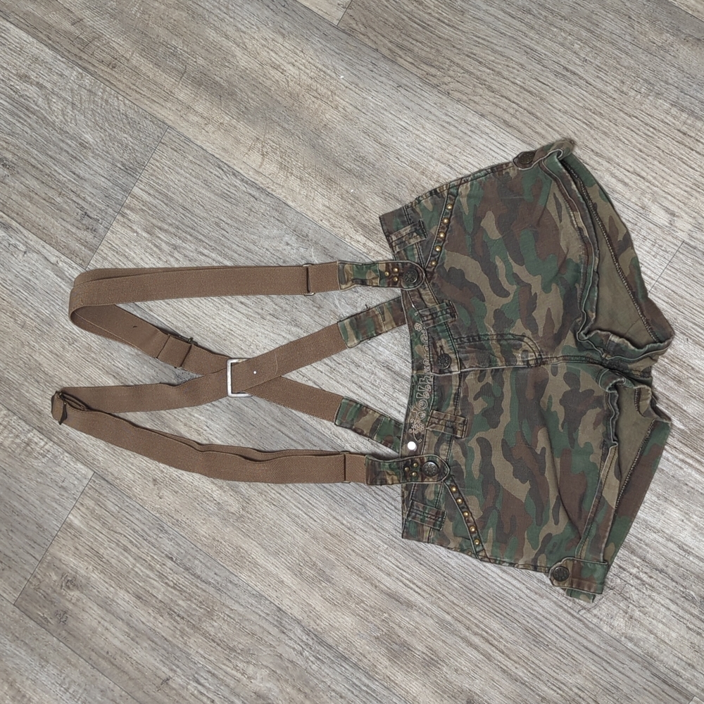 Camo Shorts w/ Suspenders by Dollhouse